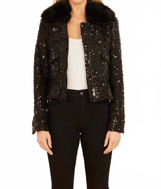 Dolce Cabo Sequin Jacket Black Large 3