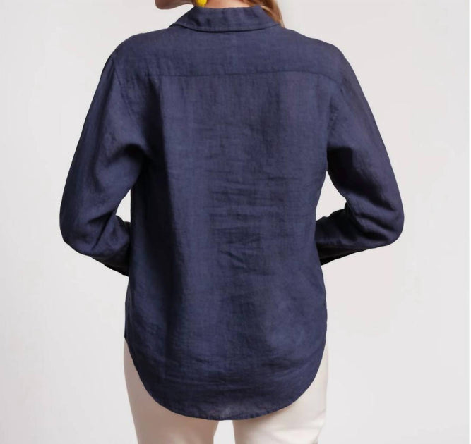 Frances Valentine Perfect Button Down Shirt Blau Large 4