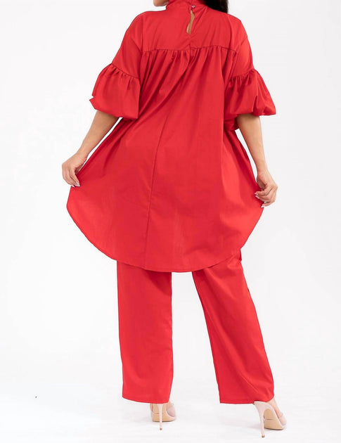 Karen T Design Ensemble Deux Pièces High Low Rouge XLarge 4