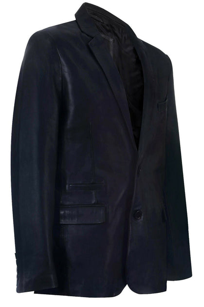 Infinity Mens Leather Blazer Black XLarge 3