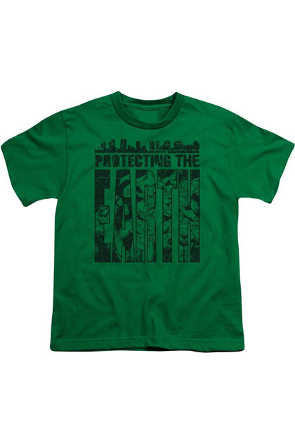 Gildan DC Comics Protecting The Earth T-Shirt Green Medium 2