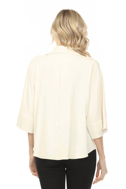 Joseph Ribkoff Surplice Blouson Top Weiß UK 12 3