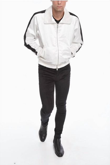 Amiri Zip Track Stripe Jacket White Black Size Small 3