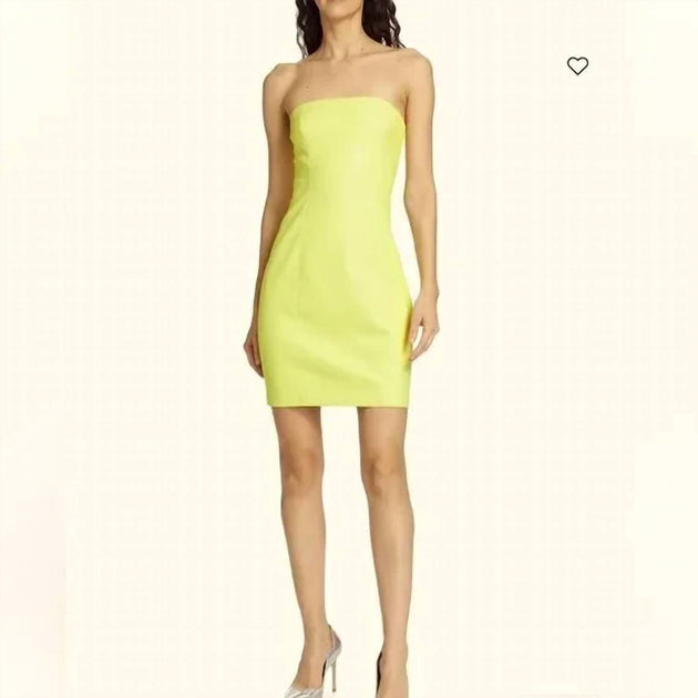 Susana Monaco Strapless Mini Dress Yellow Small 3