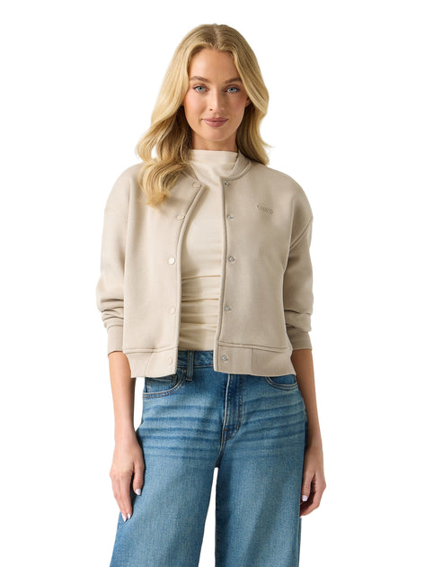 Guess Factory Ayla Bomber Jacket Beige Large 2