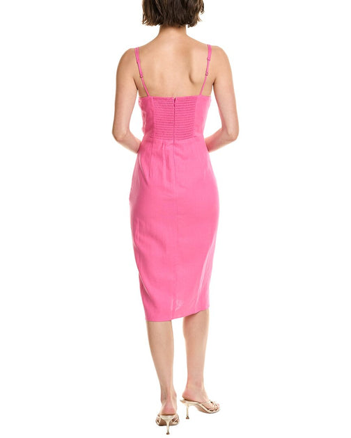 Vince Camuto Tie Front Linen-blend Midi Dress | ShopSimon