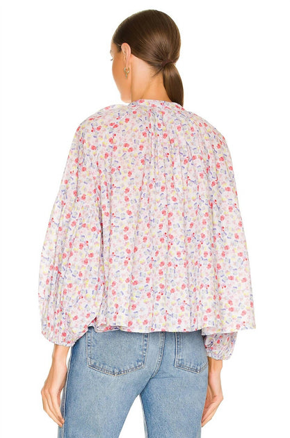 SOMETHING NAVY Langarm Flowy Button Up Top Beige XLarge 3