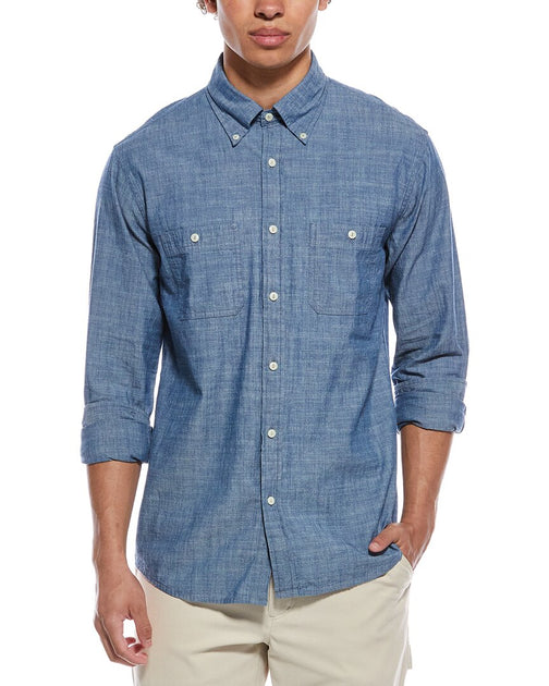 Brooks Brothers Regular Fit Chambray Work Shirt Blue XL 2