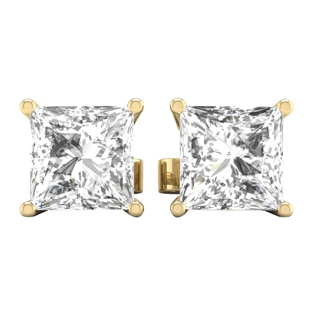 Diamond2Deal Solitaire Stud Earrings Silver 2