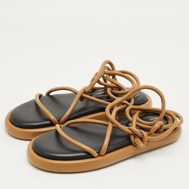 Proenza Schouler Pipe Flat Sandals Brown EU 39 3