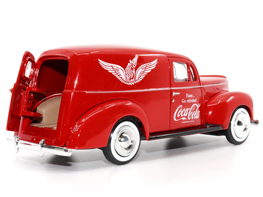 Motorcity Classics 1940 Ford Sedan Cargo Van Red 1/24 4