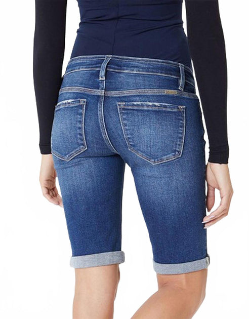 KanCan Maternity Full Band Bermuda Short Blue 26 3