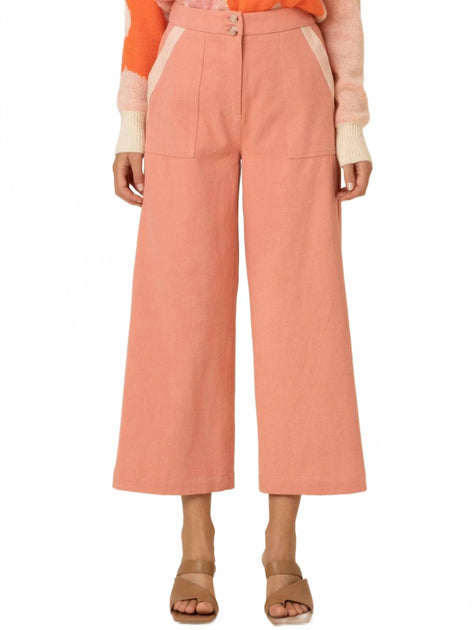 FRNCH Pantalon tissé bicolore Rose Medium 2