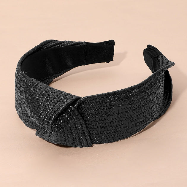 FASHNZFAB Straw Knot Headband Pink 3