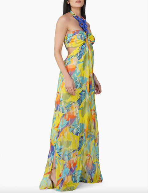 America & Beyond Peru Tropic Halter Dress Multi Large 2