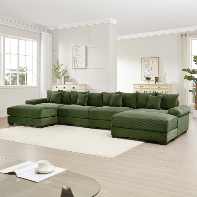 Streamdale Cloud Modular U-Shape Sectional Couch Green 3