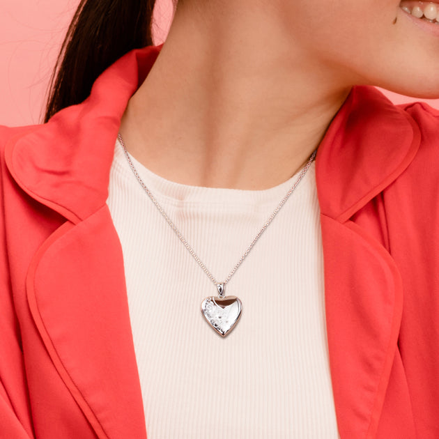 Mimi & Max Heart Locket Pendant Silver 3