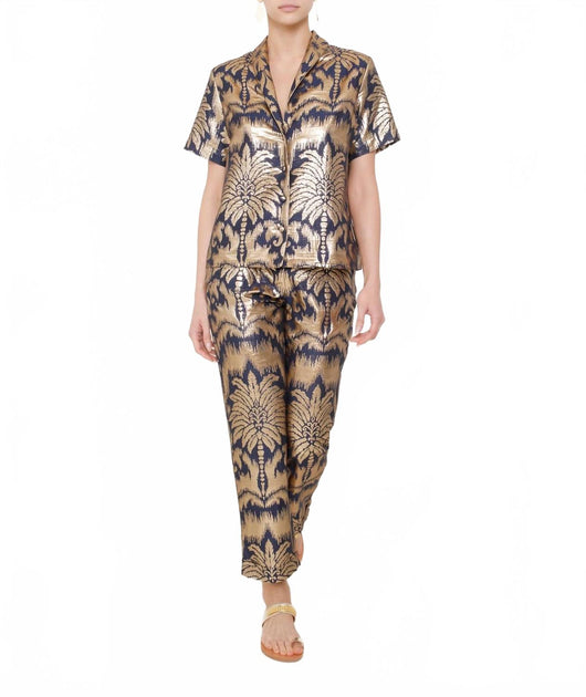 Lace The Label Palm Trousers Blue Medium 2