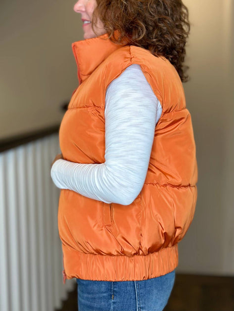LOVE TOKEN Vika Puffer Vest Orange Large 3