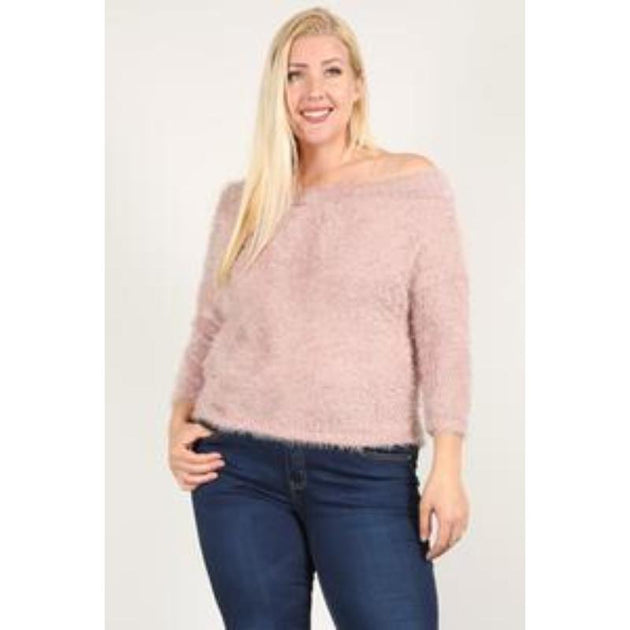 TRUEDAMES Textured Long Sleeve Top Beige 1X 2