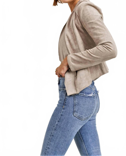 RESET by Jane Madison Faux Suede Jacket Grey Small 4