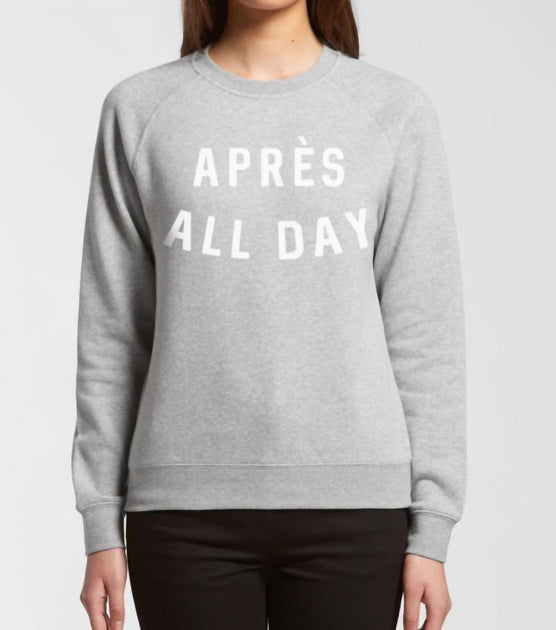 August Ink Après All Day Crew Sweater Grey Medium 2
