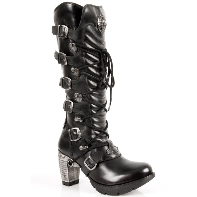 New Rock TR004-S1 Knee High Boots Black EU 43 3