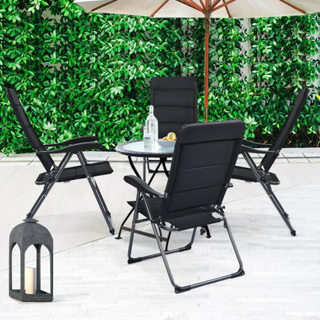 Hivvago Set of 4 Patio Folding Chairs Black 2