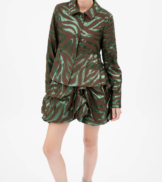 ODEEH Fancy Zebra Jacket Green US 10 3