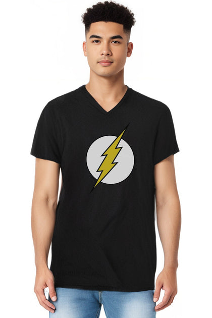 Gildan DC Comics Flash V-Neck T-Shirt Black Small 4