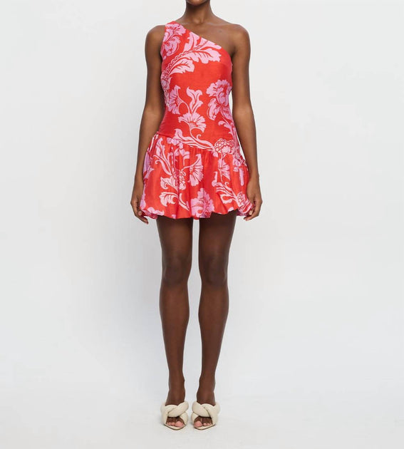 kivari olina maxi dress KIVARI Olina One Shoulder Mini Dress In Orange/pink