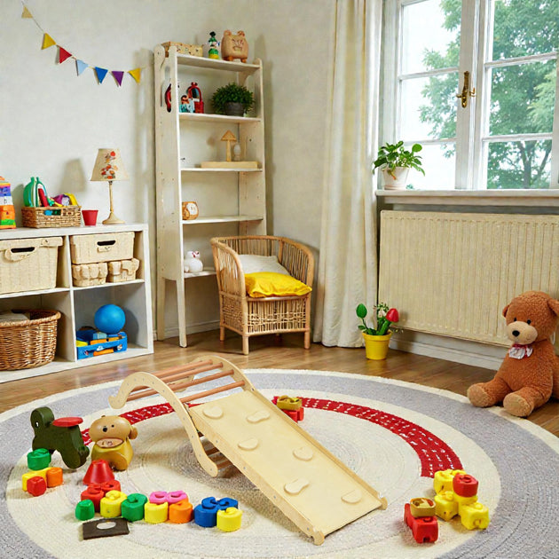 Hivvago 3-in-1 Wooden Climbing Structure Yellow/Natural 3