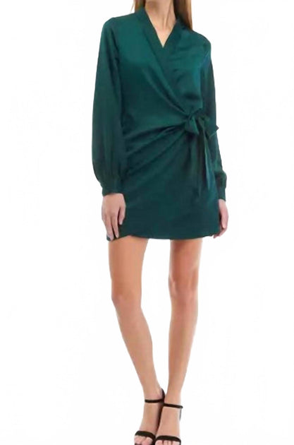 Lost + Wander Modern Love Wrap Mini Dress Green Small 2