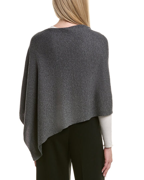 Sofia Cashmere Jersey Solid Wolle & Kaschmir-Mischung Poncho Grau Einheitsgröße 3