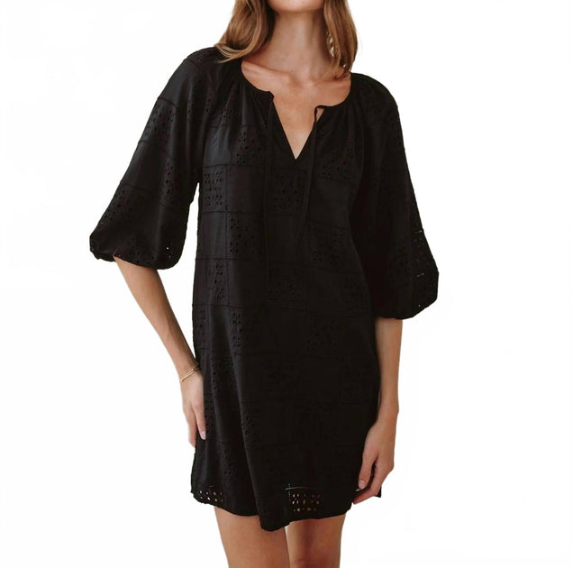 Bella Dahl Pullover Puff Sleeve Dress Black Medium 3
