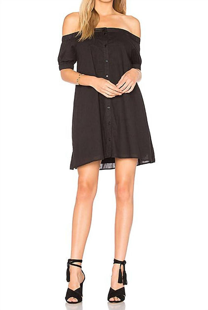 The Fifth Label Sun Valley Off Shoulder Mini Dress Black Small 2