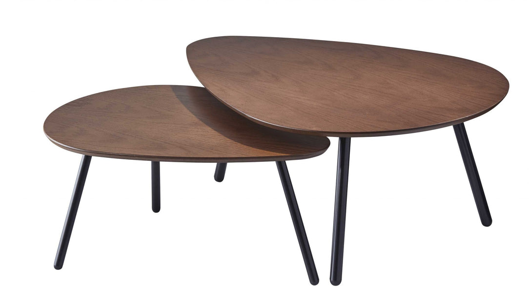 Hivvago 17" Nested Tables Black/Brown 4