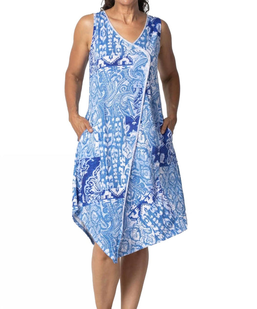 Habitat Asymmetrical Tank Dress Blue Small 2