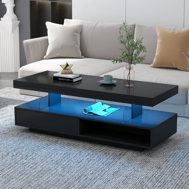 Streamdale LED Coffee Table Black 4