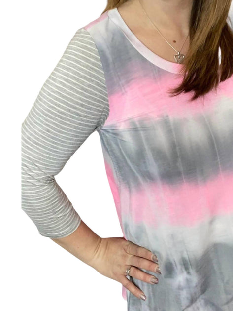 honeyme Tie Dye Meets Stripes Tee Green XLarge 3