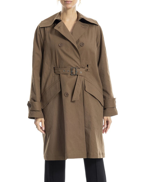 Max Studio Sueded Twill Coat Green Small 2
