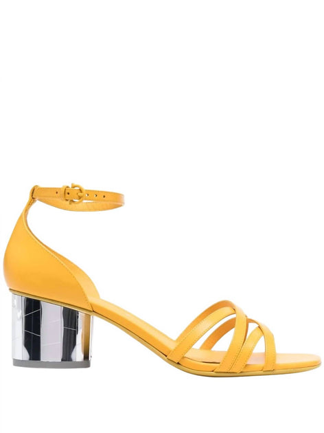 Salvatore Ferragamo Mirrored-Heel Sandal Yellow 10 3