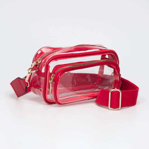 FASHNZFAB Rectangular Crossbody Bag Transparent Purple One Size 3