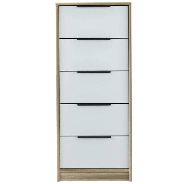 Hivvago 42in Five Drawer Chest Brown White 2