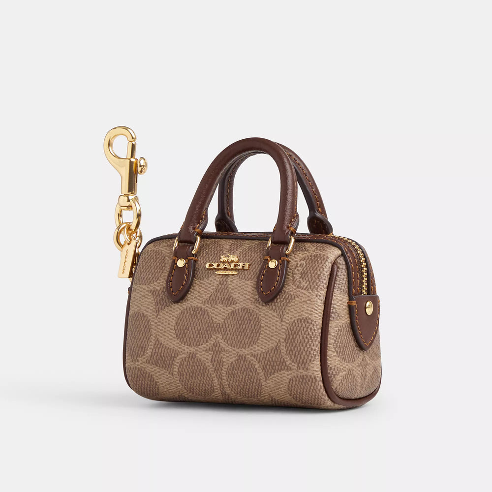 小物 COACH Mini Boston Rowan Bag Charm PVC Coach Outlet Mini Rowan Bag Charm In Signature Canvas | ShopSimon