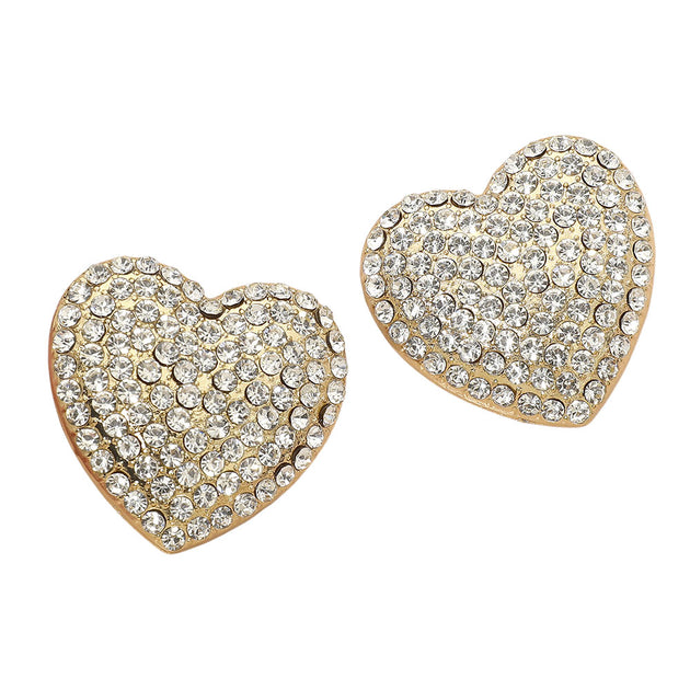 FASHNZFAB Heart Stud Earrings Silver 7