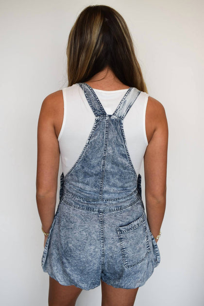 day + moon Baby Bubble Overalls Blue Small 3