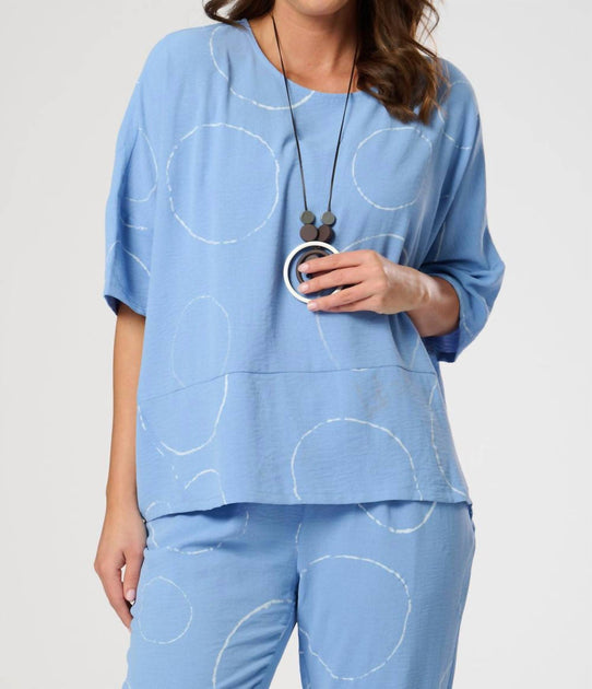 Saloos Printed Short Top Blue US 16 2