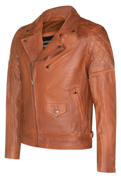 Infinity Cross Zip Leather Biker Jacket Multi Small 3