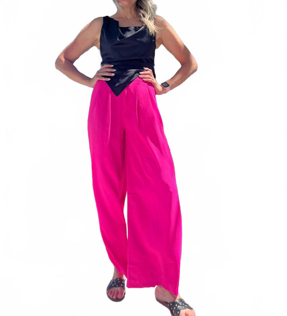 GLAM To Attention High-Waisted Pants Pink Small 2